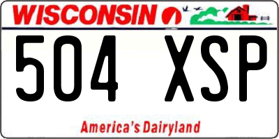 WI license plate 504XSP