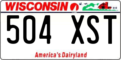 WI license plate 504XST