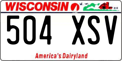 WI license plate 504XSV