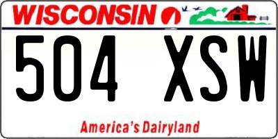 WI license plate 504XSW