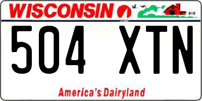 WI license plate 504XTN