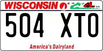 WI license plate 504XTO