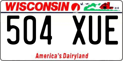 WI license plate 504XUE