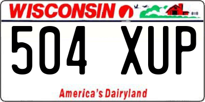 WI license plate 504XUP