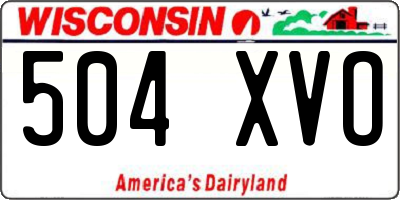 WI license plate 504XVO