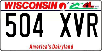 WI license plate 504XVR