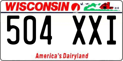 WI license plate 504XXI