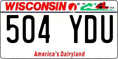 WI license plate 504YDU