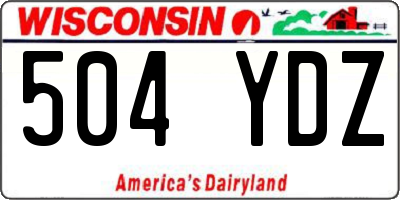 WI license plate 504YDZ