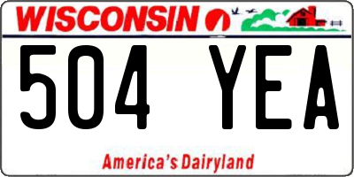 WI license plate 504YEA