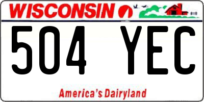 WI license plate 504YEC