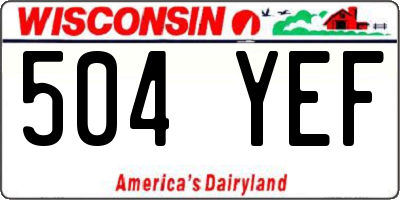 WI license plate 504YEF