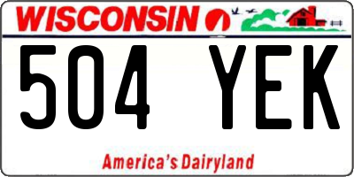 WI license plate 504YEK