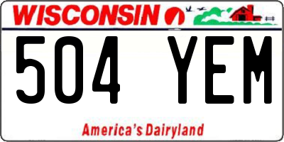 WI license plate 504YEM