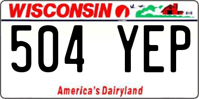 WI license plate 504YEP