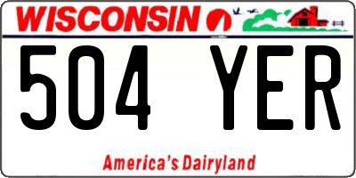 WI license plate 504YER