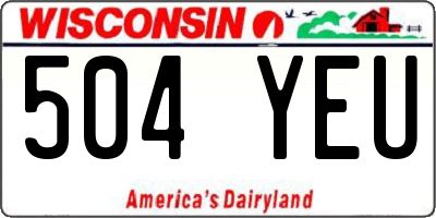 WI license plate 504YEU