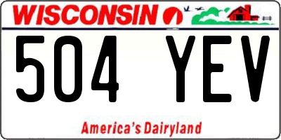 WI license plate 504YEV