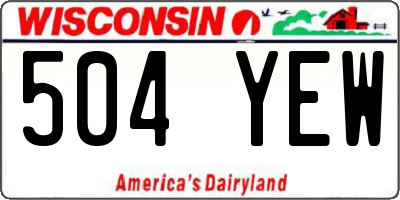 WI license plate 504YEW