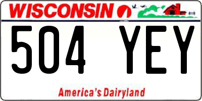WI license plate 504YEY