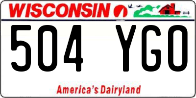 WI license plate 504YGO