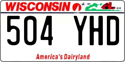 WI license plate 504YHD