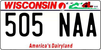 WI license plate 505NAA
