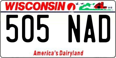 WI license plate 505NAD