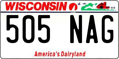 WI license plate 505NAG