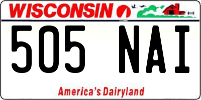 WI license plate 505NAI