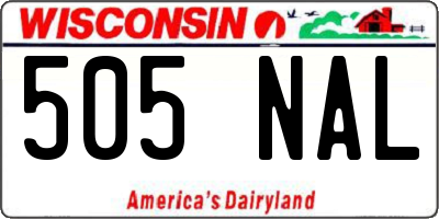 WI license plate 505NAL