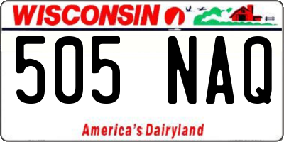WI license plate 505NAQ