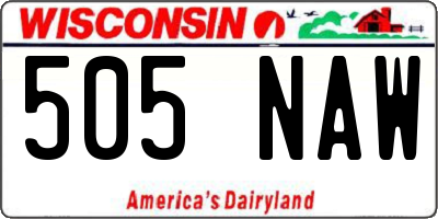 WI license plate 505NAW