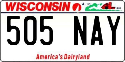 WI license plate 505NAY