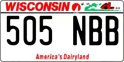 WI license plate 505NBB