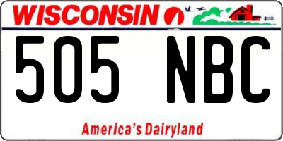 WI license plate 505NBC