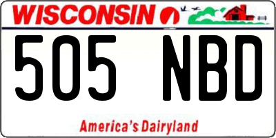 WI license plate 505NBD