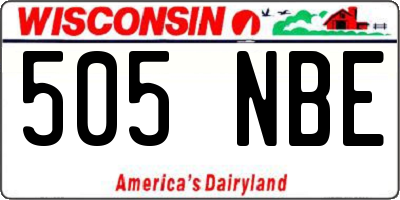WI license plate 505NBE