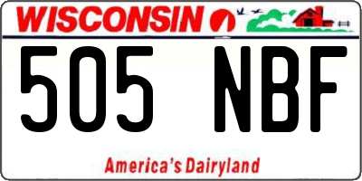 WI license plate 505NBF