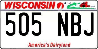 WI license plate 505NBJ
