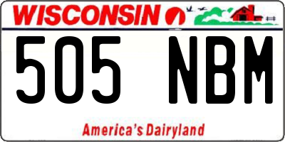 WI license plate 505NBM