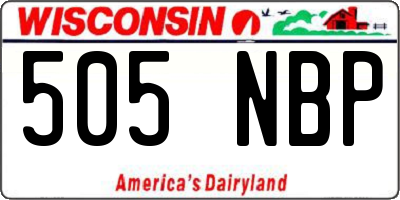 WI license plate 505NBP
