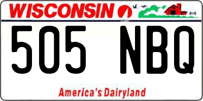 WI license plate 505NBQ