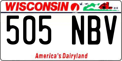 WI license plate 505NBV