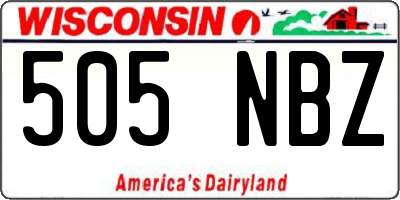 WI license plate 505NBZ