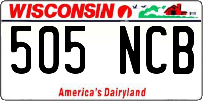 WI license plate 505NCB