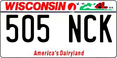 WI license plate 505NCK