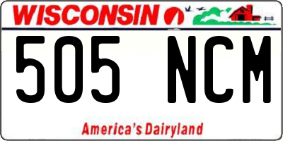 WI license plate 505NCM