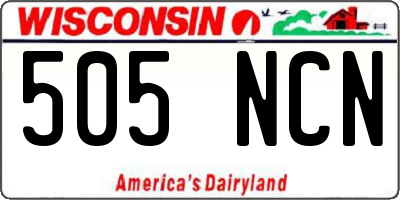 WI license plate 505NCN