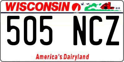 WI license plate 505NCZ